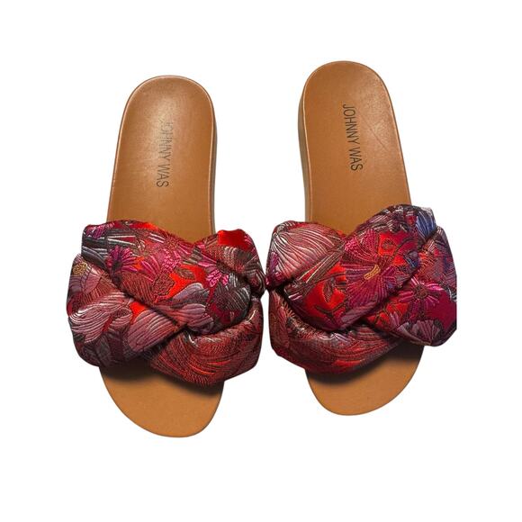 UNRELEASED Johnny Was NWT Slip On Slide Sandals- SIZE 6 ~ RARE (SAMPLE 1/1) - Picture 1 of 4